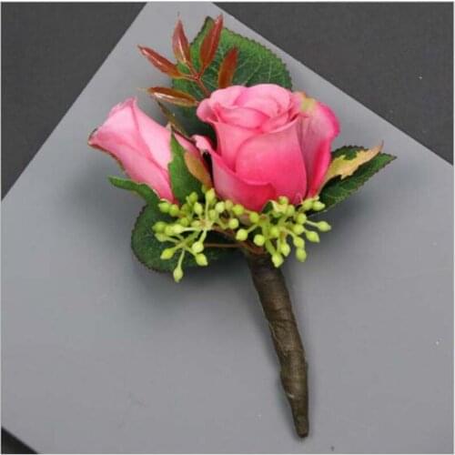 20Pcs DIY Pink Red Corsage&wrist flowers Bridesmaids decorate Corsage wrist flowers Party ceremony ladies wrist flowers