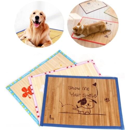 2020 New Summer Pet Mat Bamboo Slices Dog Cat Cool Pad High Quality Pet Sofa Bed Cage Cushion For Small Dogs Cooling Mat
