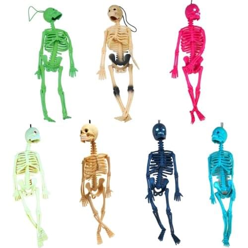 3 Pcs Human Skull Skeleton Halloween Model Funny Tricks Key Chain Toy Game Keychain Decor Party Prop Toys