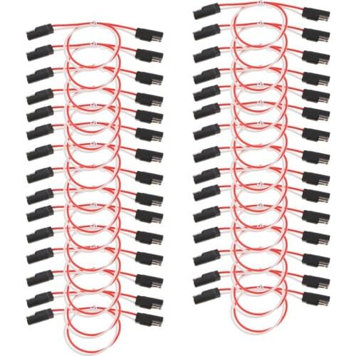 30Pcs Quick Disconnect 10 Gauge 13" 2 Pin SAE Wire Plug Connector Waterproof