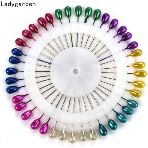 480PCS Straight Head Pins Colorful Round Pearl Head Dressmaking Quilting Pins Corsage Pin for Crafts Sewing Decoration Tools