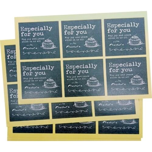 60pcs/lot Black Hand-painted 'Espercially for you' Cake Sealing Sticker Paper Adhesive DIY Decorative Label For Birthday Gifts