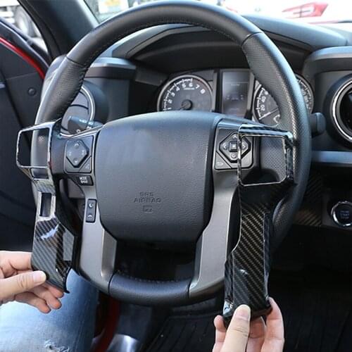 ABS 6 Styles Car Styling Steering Wheel Buttons Cover Stickers For Toyota Sequoia 2014-2020 Interior Car Accessories