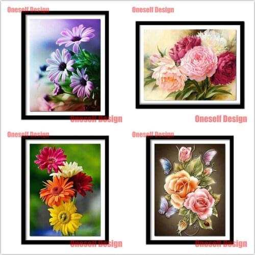 New 5d diamond mosaic sale flower diamond embroidery full set flower diy diamond painting full set decoration home wall sticker
