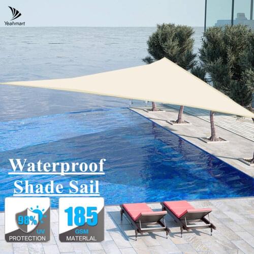 Anti-UV Waterproof Shade Sail Shelter Triangle Sunshade Protection 3.6x3.6M 98% UV Block Garden Terrace Canopy Pool Shade Cloth