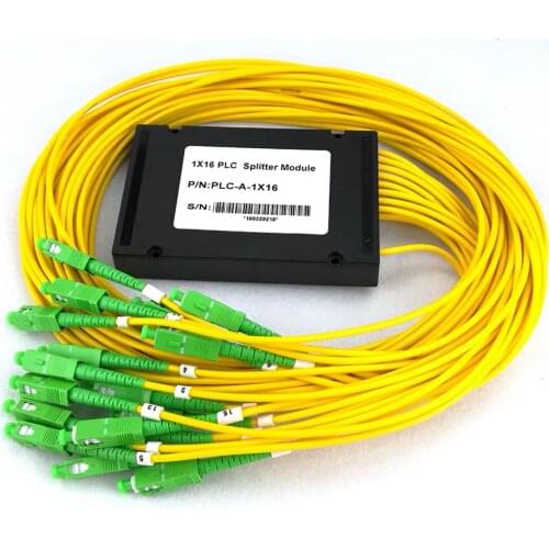 APC 1x16 SC 1M 2.0MM PLC optical splitter SC APC 1x16 PLC Fiber optical splitter single mode