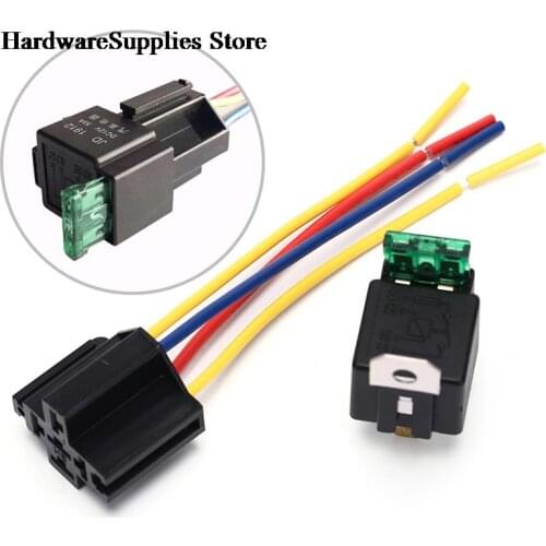 12V 4pin With Copper Terminal Auto Relay With Socket 1 Piece Waterproof Automotive Relay 12v 5pin 40a Car Relay