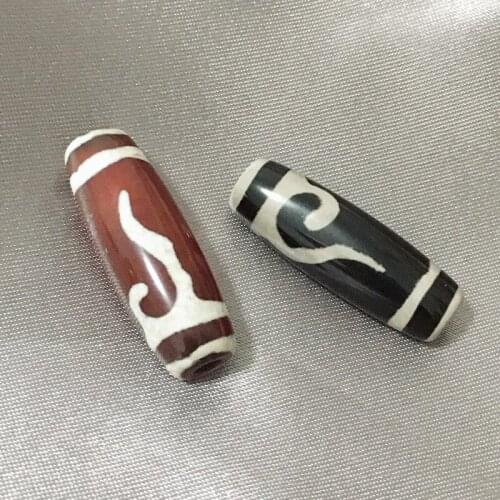 Buddhist Jewelry Accessories Natural Tibetan Dzi Agates Stone Beads Lucky Black Red Ruyi Antique Agates Stone Beads Women Men