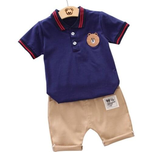 Children Summer Short Sleeved Clothing Suit Baby Boys Brand Printed Cartoon Clothes 2pcs Set 1-4Y Boys Cute Outfits Sportsuit