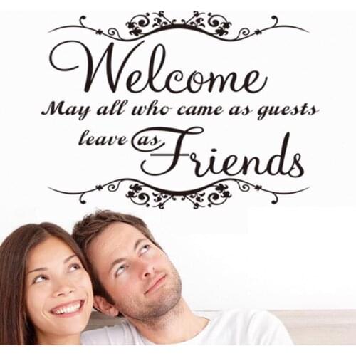 Welcome May All Guests Lettering Pattern Wall Stickers for Wedding Background Wall Decals Vinyl Art Decor Poster Murals TA160