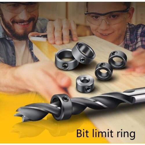 Drill Stop Positioner Dowel Shaft Chuck Locator 3/4/5/6/8/10/12/16mm Woodworking Drill Bit Limit Ring Depth Stop Collars