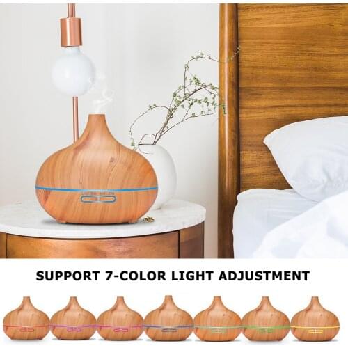 Electric Aroma Humidifier Wood Grain Essential Oil Diffuser Mini Mist Maker Air Humidifier USB Mini Mist Maker LED Light