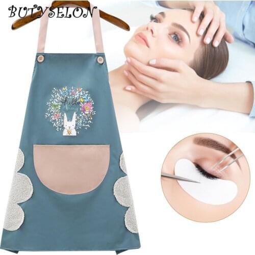 Eyelash Extension Apron Rabbit cartoon Pattern Lash Makeup Tool Women Adult Home Cooking Baking Cleaning Kitchen Aprons Bibs