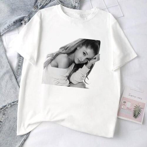 Ariana Grande Print Vogue Casual T shirt Women Ropa Tumblr Short Sleeve Harajuku Streetwear TShirt Clothes Hot Sale Tops T-Shirt