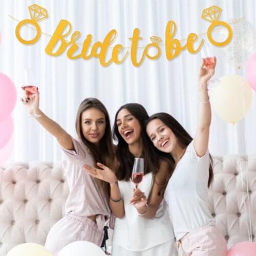 1Pc Bride to be Paper Gold Bunting Garland Banners Flag Hanging Garland Banner For DIY Bride Shower Wedding Bachelor Party Decor