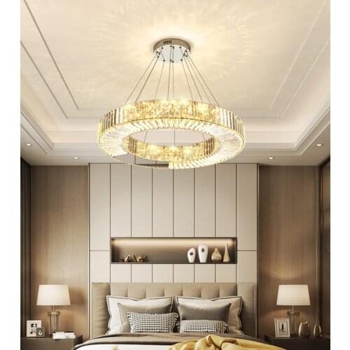 Home Luxury Decor Crystal Chandelier Ring For Kitchen Living Dining Room Bedroom Hanging Lights lighting Decoration Ceiling Lamp