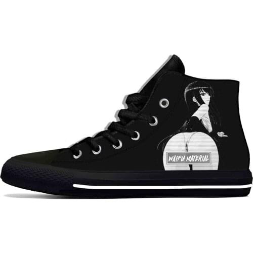 Sexy Ahegao Girls Lewd Waifu Material Anime Manga Casual Cloth Shoes High Top Lightweight Breathable 3D Print Men Women Sneakers