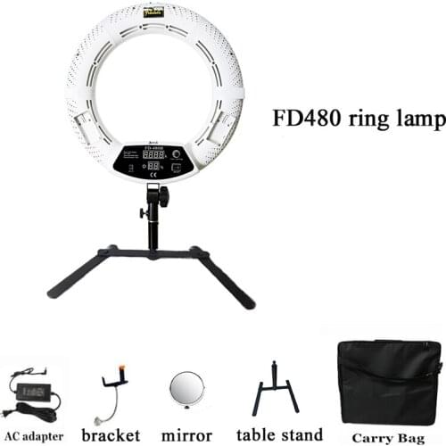 Hot Sales Yidoblo led circle ring light FD-480II bi-color warm white led with table stand 18 inch for make up selfie