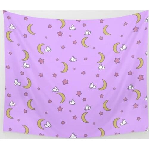 Cute Kawaii Fairy Kei Sailor Moon Tapestry Wall Hanging Decor Coverlet Bedding Sheet Throw Bedspread Living Room Tapestries