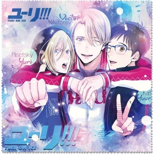 1PCS YURI on ICE Fashion Jewelry Tools Anime Customized Glasses Cleaning Cloth Cartoon Eyewear Accessories Unisex New