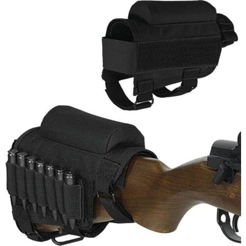 Outdoor Hunting Shooting Tactical Buttstock Rifle Gun Cheek Rest Bullet Holder Adjustable Nylon Ammo Cartridges Bag