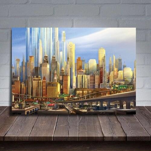 Wall Art Urbanization Canvas Painting HD Prints Animation Poster Modular City Buliding Pictures Home Decor For Bedroom No Frame