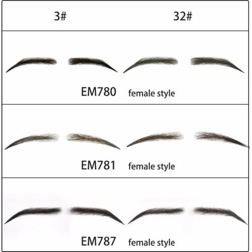 Neitsi New Handmade Human Hair Fake Eyebrows Lace Base For Women For party Wedding Cosplay Star Fake Eyebrows