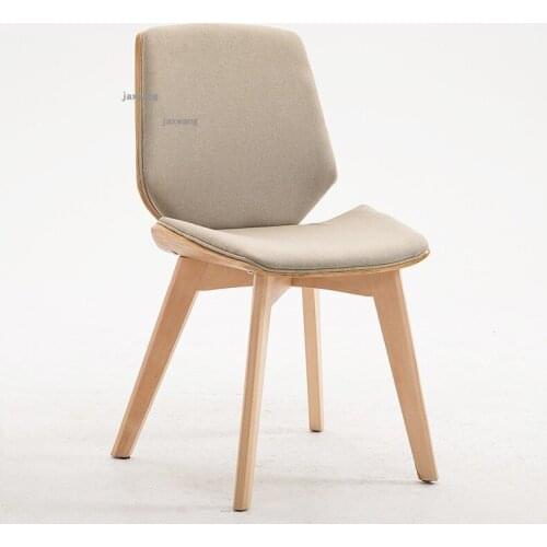 Nordic Solid Wood Back Dining Chairs Leisure Household Hotel Living Room Table Chair Restaurant Cafe Backrest Lounge Chair