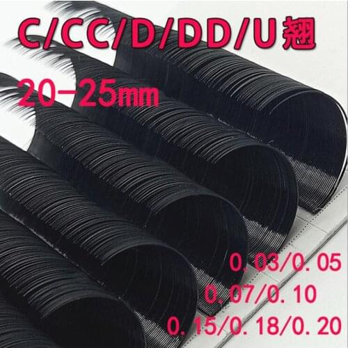 New C/D/DD 20-25mm Faux mink individual eyelash lashes maquiagem cilios for professionals soft mink eyelash extension