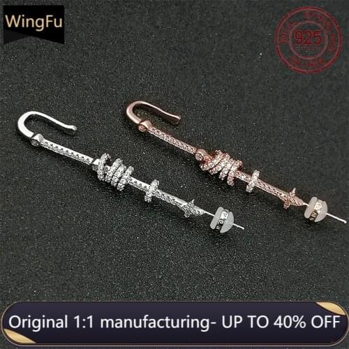 New fashion 925 sterling white fungus stick earrings zircon cane luxury brand Monaco jewelry classic earrings gift