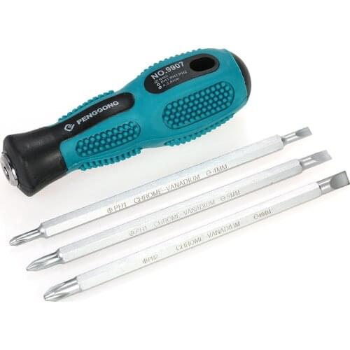 PENGGONG Multi-functional Insulated Screwdrivers Set with Magnetic Two-Way Slotted & Phillips Bits Electrical Work Repair Tools