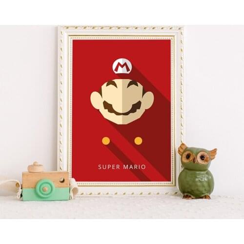 Nordic super mario Wall Art Inspirational Canvas Painting Picture Decoratie Woonkamer Removable Decor Wall Decals