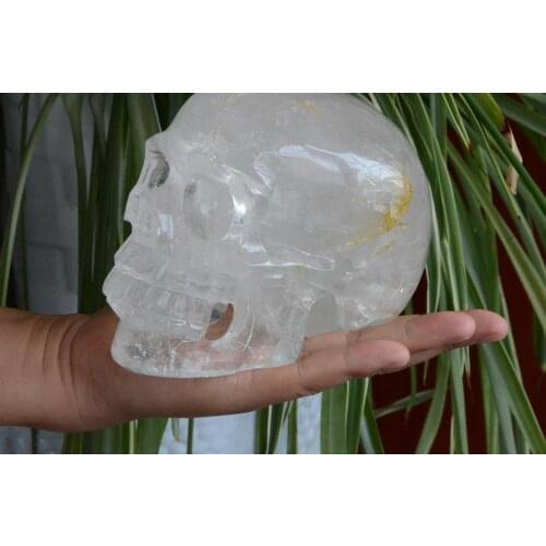 Xd j00537 NATURAL WATER CLEAR QUARTZ CRYSTAL SKULL SKELETON WITH PERFECT CUTS