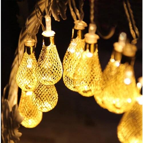 4.5M LED Garland Light 28pcs Metal Drop Fairy String Light Christmas Decoration 8 Modes 220V Outdoor Patio Wedding Party Light