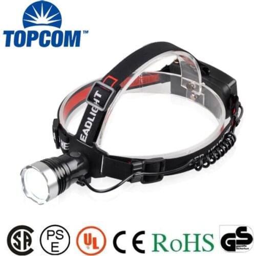 TopCom LED Headlamp Flashlight Rechargeable Outdoor T6 Headlight Head Light