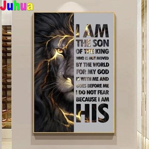 Inspirational Animal Lions 5D DIY Diamond Painting Full drill Diamond Embroidery Mosaic office decor Motivational Poster