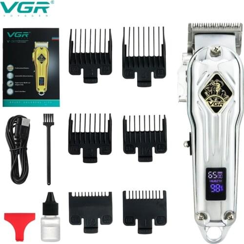 VGR All-metal Barber Professional Hair Clipper Electric Cordless LCD Hair Trimmer Hair Cutting Machine baby hair trimmer