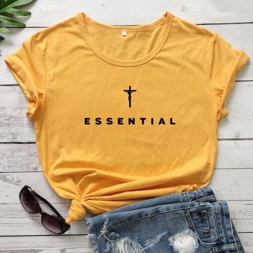 Essential Jesus Cross T-shirt Scripture Women Christian Church Tshirt Casual Unisex Graphic Religion Easter Top Tee Shirt