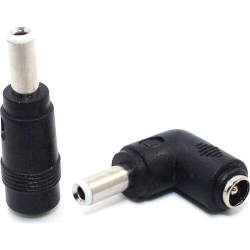 1 Pair Straight and Right Angle DC Connector 5.5*2.5mm Male to 5.5*2.1mm Female DC Plug Power Charger Adapter