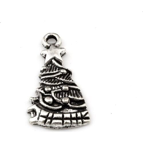 15Pcs Alloy Christmas Tree Charm Pendant For Jewelry Making, Earrings, Necklace And Bracelet 13X25mm A-642