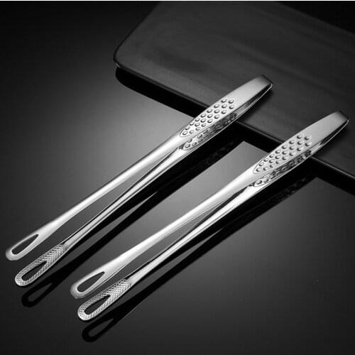 2pcs Stainless Steel Food Tongs Japanese Style Barbecue Clamp Kitchen Serving Tong for Fried Fish Steak Kitchen Accessories