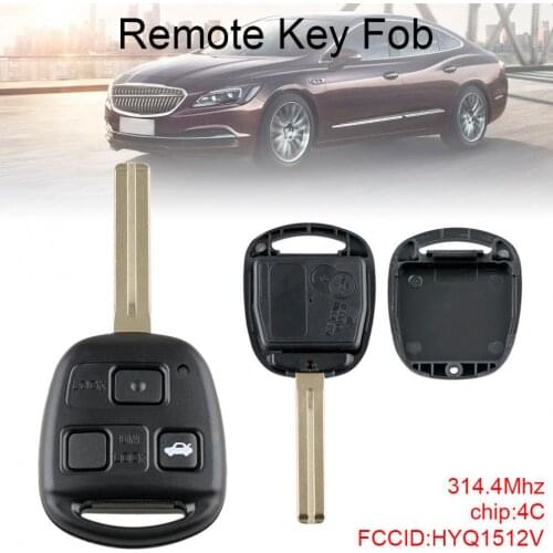 314.4Mhz 3 Buttons Uncut Ignition Master Key Keyless Entry Remote Fob with 4C Chip HYQ1512V Fit for Lexus