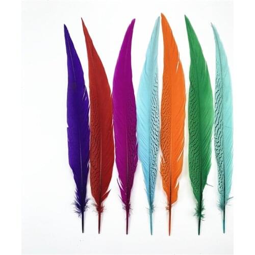 50Pcs/Lot Silver Pheasant Tail Feather for Crafts 30-80cm/12-32" Lady Amherst Pheasant Feathers Plume Decoration Long Decor DIY