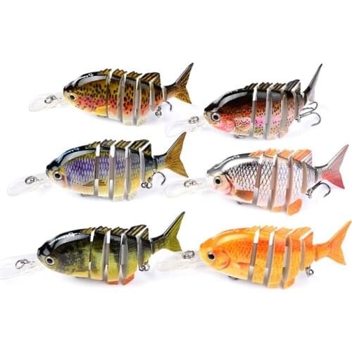 6pcs New Design 6 Sections Jointed Fishing Lure 10cm 14g Hard Crankbait Fishing Tackle Artificial Bait Pesca Wobblers