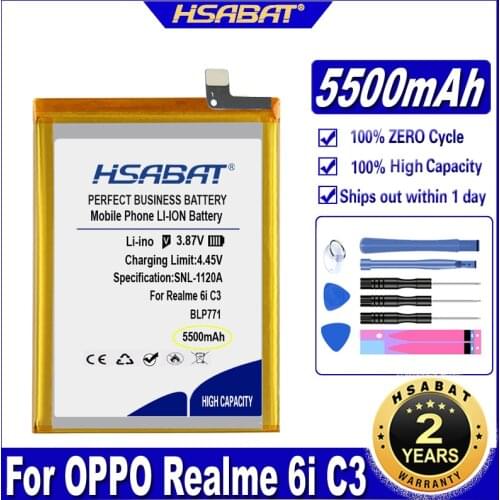HSABAT BLP771 5500mAh Battery for OPPO Realme 6i C3 Narzo 10 Batteries