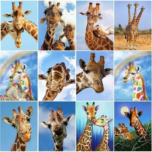 Full Square Drill 5D Diy Diamond Painting Giraffe Cross Stitch Diamond Mosaic Animal Picture Of Rhinestone Embroidery Home Decor