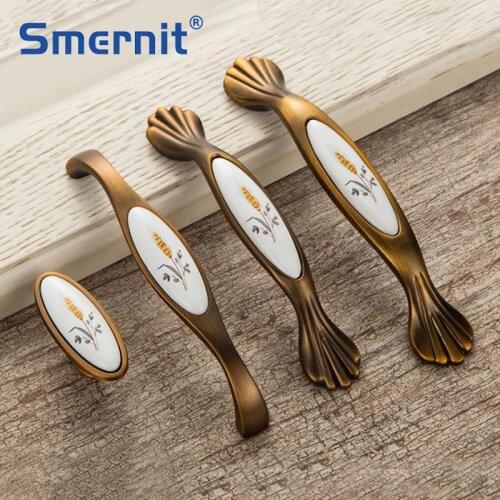 Antique Door Handles Ceramic Handle for Kitchen Cupboards Cabinet Knobs and Handles Furniture Hardware
