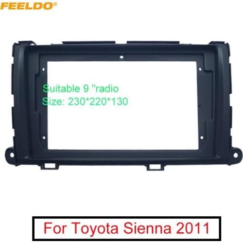 FEELDO Car Audio 9 Inch Big Screen Fascia Frame For Toyota Sienna 2011 2Din Stereo Dash Fitting Panel Frame Installation Kit