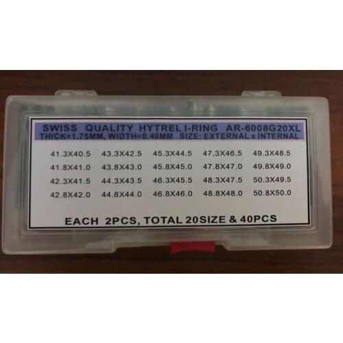 Free Shipping 40pcs 2.0mm Thick High Quality Watch Crystal O Ring from Size 40.5mm to 50mm