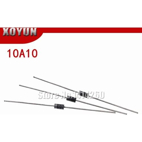10pcs/lot 10A10 R-6 Through Hole 10A 1000V 10a10 electrical Axial Rectifier Diode